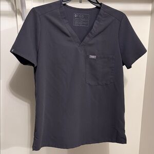 FIGS Catarina Scrub Top - Charcoal